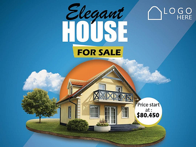 Real estate post design illustration logo photoshop poster typography