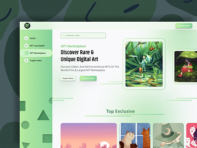 NFT Marketplace Lean app design graphic design illustration logo typography ui ux vector