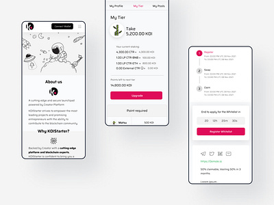 KOIStarter mobile UI/UX