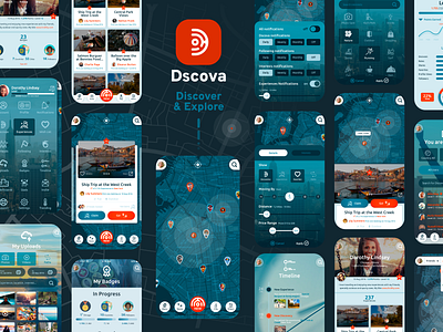 Dscova airbnb app branding discover explore geolocation logo map minimal navbar ui ux