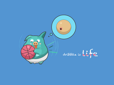 dribbble is life animal animation basketball breast cartoon cute hair ball hayao miyazaki pig