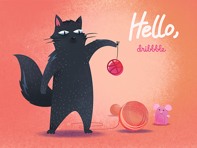 Hello Dribbble illustration vector