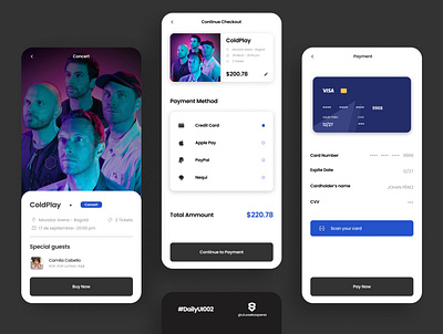 #DailyUI 002 | Credit Card Checkout app mobile card checkout coldplay concert credit card checkout dailyui dailyui 002 design ui design ux figma ui ux