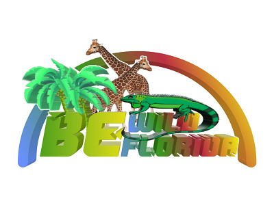 Be wild florida 3d logo entertainment logo fauna icon illustration