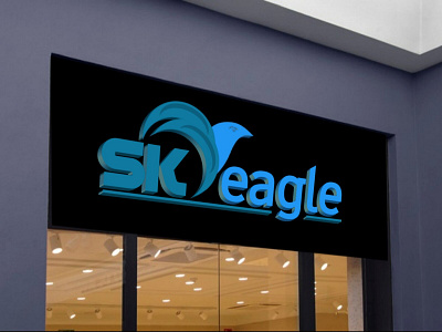 Sky eagle animal bird logo blue sky eagle