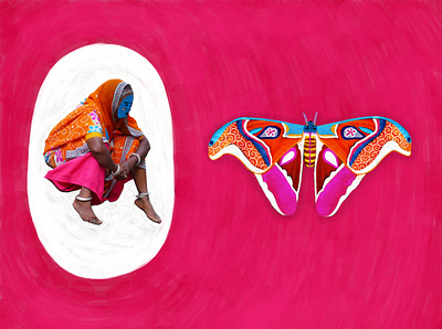 INDIAN WOMAN MOTH art cryptoart cryptoartist illustration photography