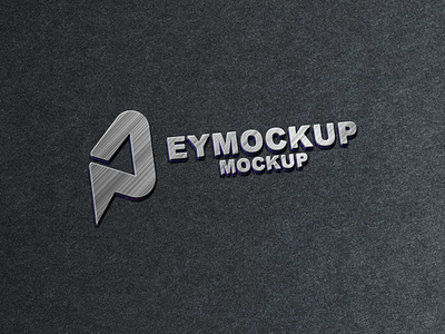 Silver Metal 3D Logo Mockup