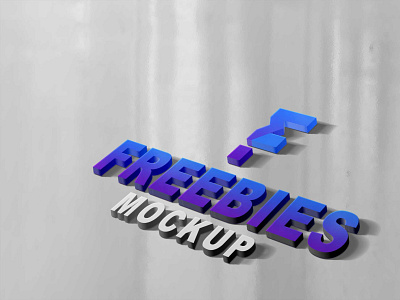 Premium 3D Freebies Logo Mockup