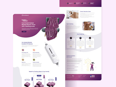 Heated Blanket Landing Page ecommerce ecommerce design ecommerce landing page ecommerce website fabstudio heated blanket heated blanket landing page landing page ui modern landing page product page ux ui design website homepage