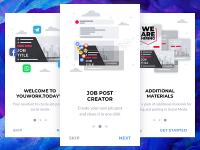 Onboarding app clean design illustration interaction ui ux visualization