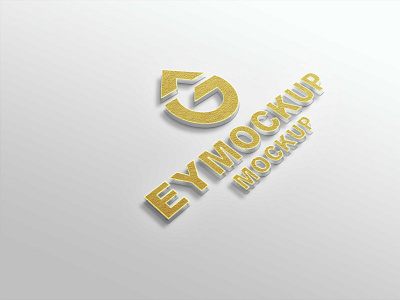 3D Golden Logo Mockup 3d free golden latest mockup mockup design mockup psd premium premium psd psd psd mockup