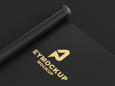 Black & Gold Texture Logo Mockup