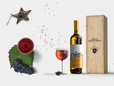 Premium Festive Wine Bottle Packaging Mockup