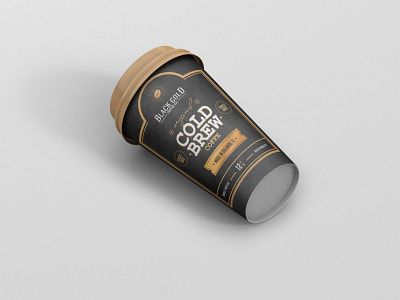 Gold Coffee Cup Mockup