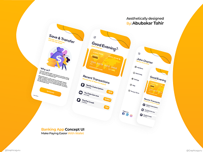 Banking App Concept UI adobe xd app banking app banking app ui banking app ux dailyui design illustration mobile mobile app payment app ui payment app ux ui ux