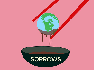 World's Sorrows digitalart graphic graphicdesign illustration logo logodesign pink sorrow sushi world worldcup