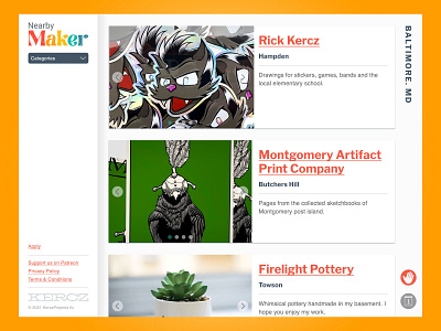 Nearby Maker - 2021 Update design founder makers ui web