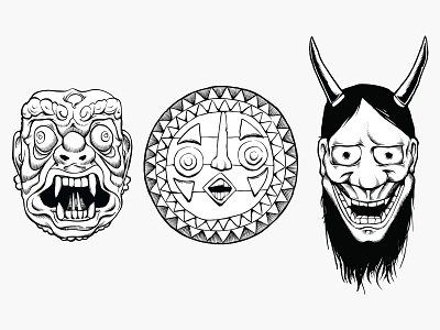 Masks drawing illustration