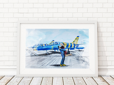Keep calm and love a pilot art balticbee flight illustration love painting pilot plane summer