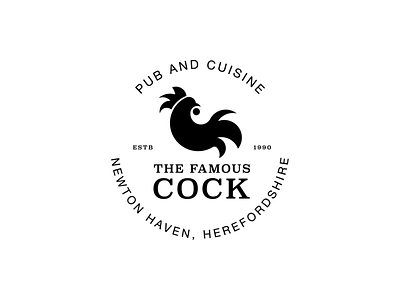 The Famous Cock animal classy emblem fibonacci gaming graphic design illustrator logo logodesign minimalist modern pub restaurant rooster simple tavern