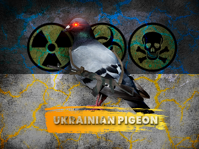 Ukrainian war pigeon biological weapons bird design illustration photoshop pigion ukraine ukrainian war webdesign