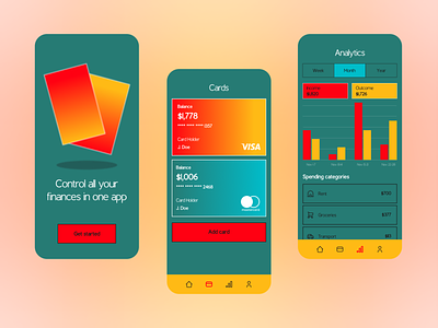 Finance Management Mobile App Design Concept app bank design finance flat minimal mobile design online banking retro ui ui concept ui design ux
