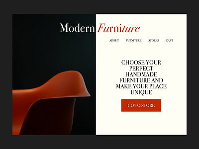 Handmade Furniture Brand Homepage UI Concept branding concept couch design flat furniture future graphic design minimal ui ux webdesign