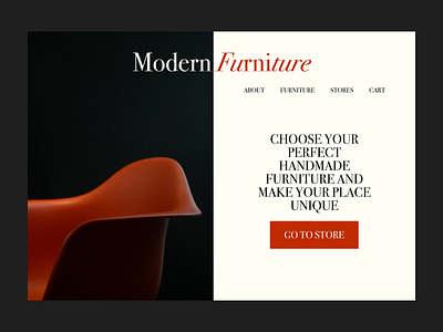 Handmade Furniture Brand Homepage UI Concept