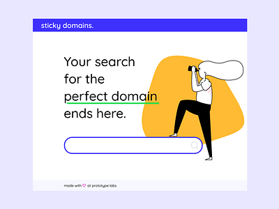 Domain search page landing page minimal ui ux