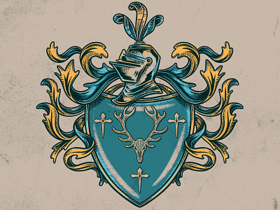 Family Crest coat of arms device family crest heraldry illustraion medieval procreate