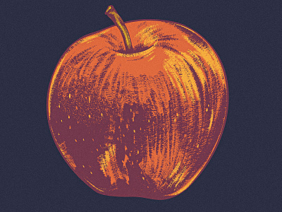 Apple Challenge #3 2d apple challenge digital painting drawing food fruit illustraion retro vintage
