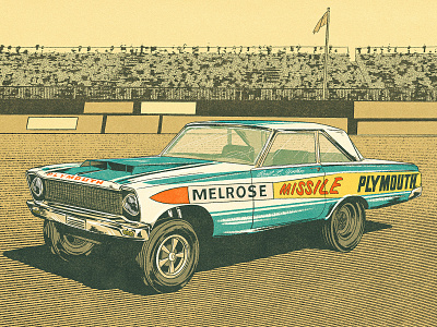 Melrose Missile 2d car classic drag drawing illustration ipad pro procreate race racing retro vehicle vintage