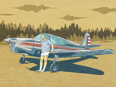 1940s Swift 2d air aircraft airplane drawing illustration ipad pro landscape pilot plane procreate retro swift vehicle vintage