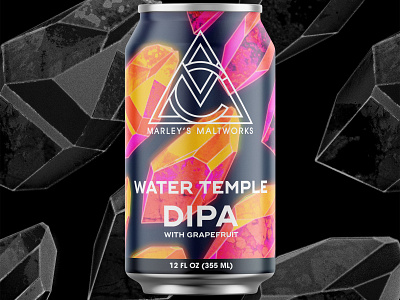 Water Temple DIPA ale beer branding brew brewery brewing can crystal dipa gem gemstone ipa mineral packaging pale quartz