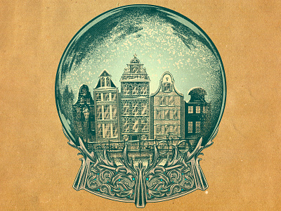 Amsterdam Snowglobe amsterdam architecture bike buillding canal christmas dutch europe filigree globe holiday house illustration netherlands ornament ornamental procreate rowhouse snow snowglobe