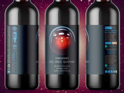 Terramar's 2021 Space Quadyssey 2d ale beer belgian bottle branding brewery brewing digital painting illustration ipad pro label labeling odyssey packaging procreate quad space