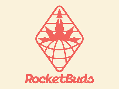 RocketBuds 2d badge brand branding bud cannabis leaf logo logotype marijuana nasa patch pot rocket space weed