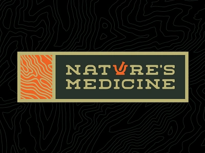 Nature's Medicine 2d brand branding cannabis colorado dispensary logo logotype marijuana medicine nature pot topo topographic weed