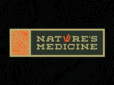 Nature's Medicine 2d brand branding cannabis colorado dispensary logo logotype marijuana medicine nature pot topo topographic weed
