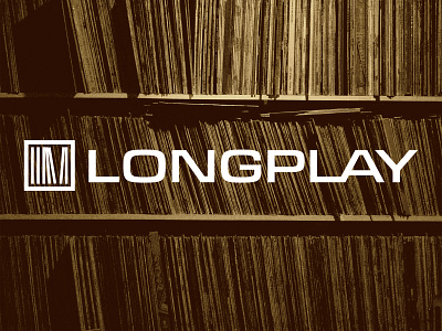 Longplay 2d album audio brand branding cannabis crate logo logomark logotype long lp mark music play rebrand record retro type vinyl