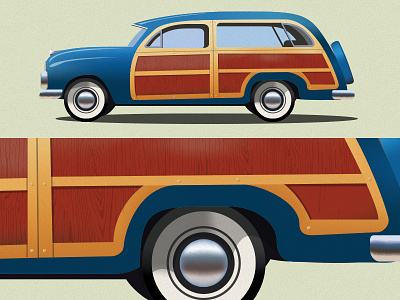 Woody car illustration station wagon vector vehicle wagon woody