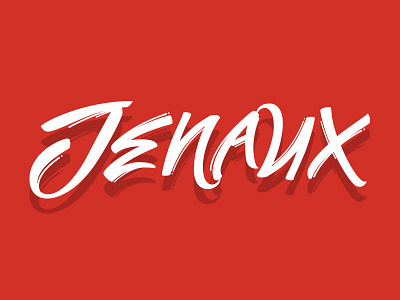 Jenaux custom lettering (draft 3) branding brush pen hand lettering lettering letters logo tombow