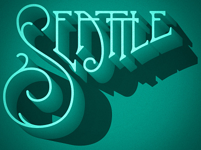 Seattle Lettering 3d art nouveau lettering seattle type typography victorian washington