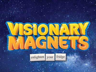 Visionary Magnets Wordmark branding fridge logo magnets packaging space visionary wordmark