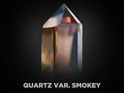 Smokey Quartz crystal gem gradient mesh illustration mineral quartz smokey vector