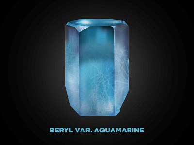 Aquamarine Crystal aquamarine beryl crystal gem gradient mesh illustration mineral vector