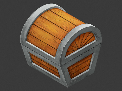 Treasure Chest: Part 1 chest cintiq digital painting illustration isometric metal treasure wacom wood