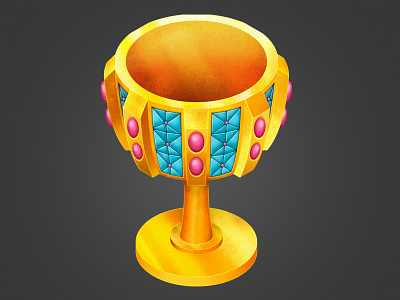 Grail (probably not holy) chalice cintiq cup gem goblet gold grail illustration isometric treasure wacom