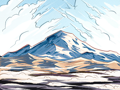 Mt Rainier digital painting editorial illustration ipad landscape mountain pacific northwest procreate rainier seattle volcano washington
