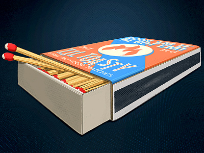'Lil Toasty Matchbox 2d digital painting illustration match matchbox matches packaging procreate toasty vintage